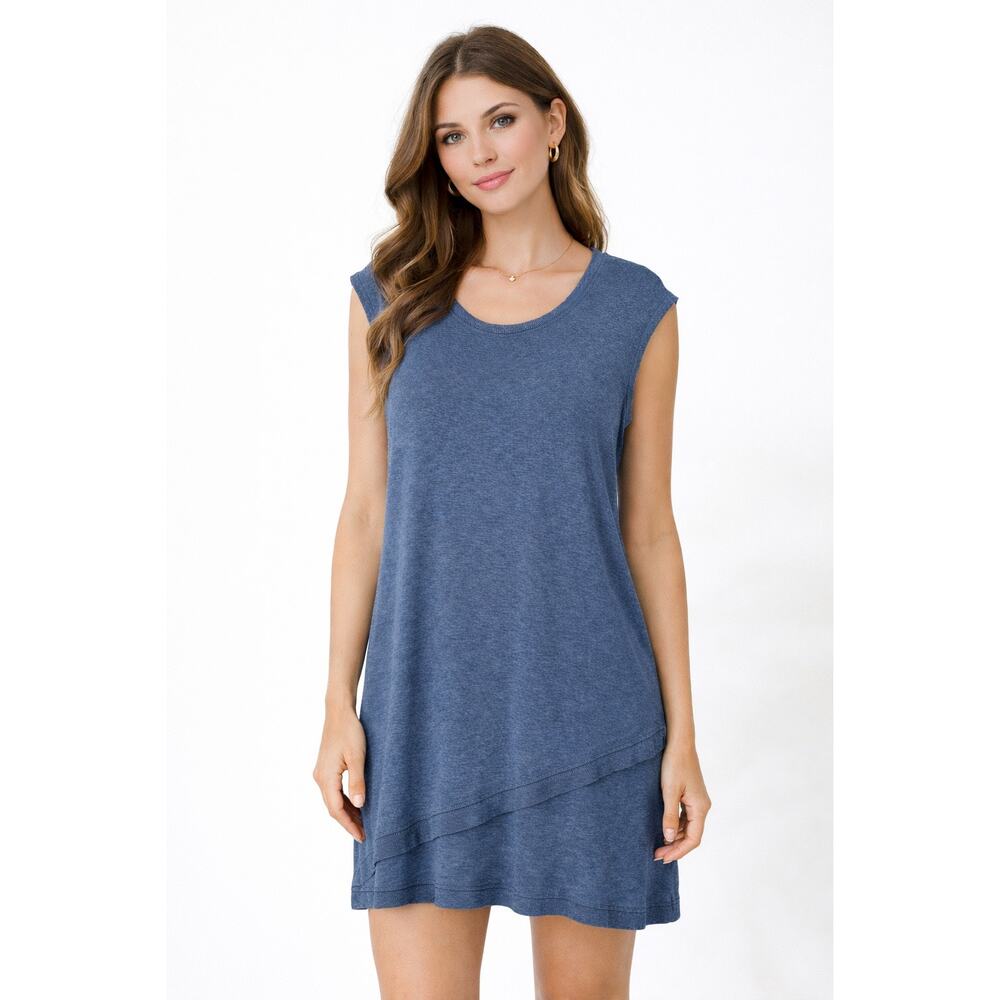 Active Life Blue Modal Blend Sleeveless Dress Tunic Heather Sailor Blue S